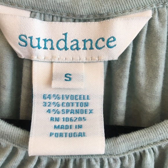 Sundance Cold Shoulder Blouse Green Ruffles Soft Comfy Boho Tiered Size Small - Picture 3 of 11